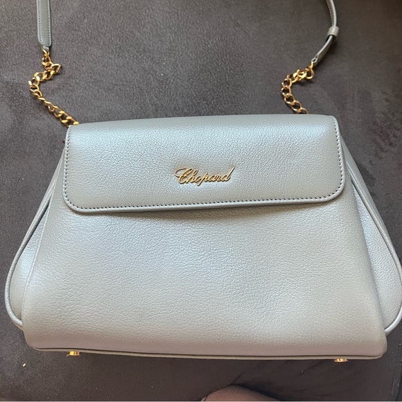 Chopard Shoulder Bag  Lucca Chain Shoulder Leather Gray - Picture 1 of 12